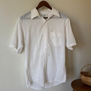 Vintage Arrow Bradstreet Men's Light Cream Striped Casual Shirt